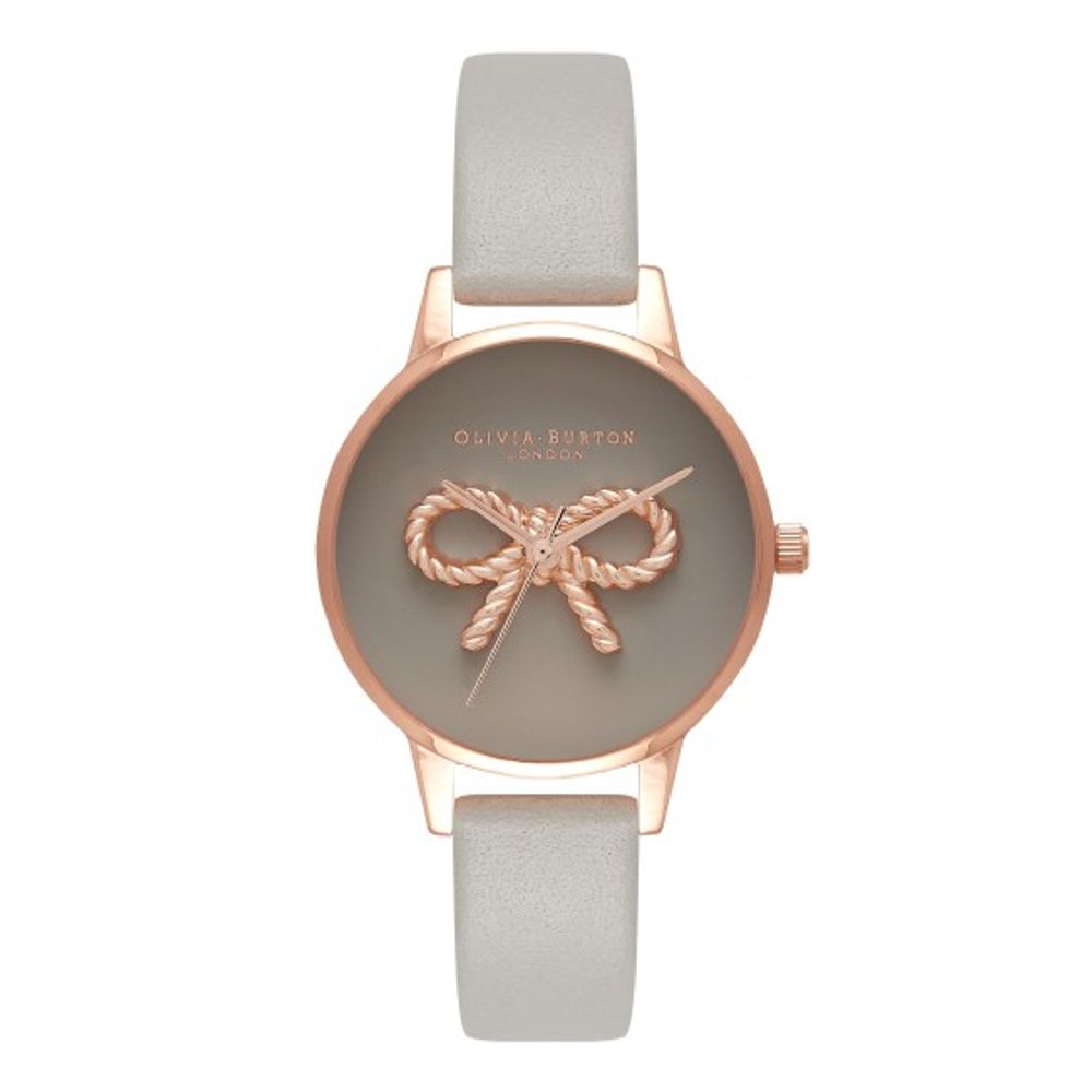Olivia Burton Gray Artificial Leather Dress Watch