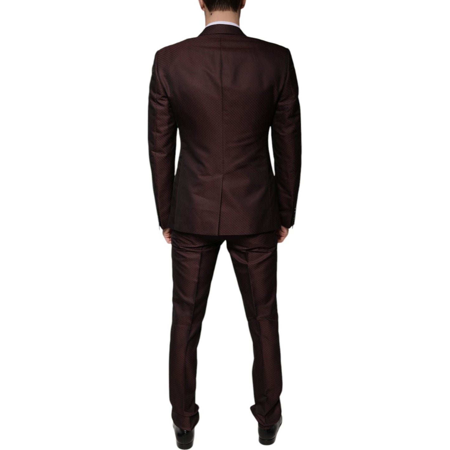 Dolce & Gabbana Maroon Deck Card Crown 2 Piece Formal Suit Dolce & Gabbana Black