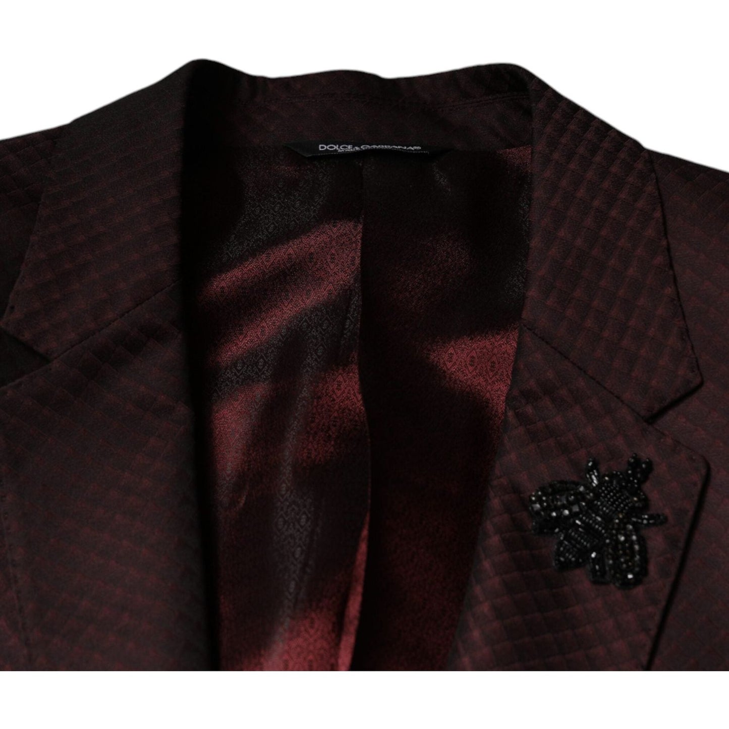 Dolce & Gabbana Maroon Deck Card Crown 2 Piece Formal Suit Dolce & Gabbana Black