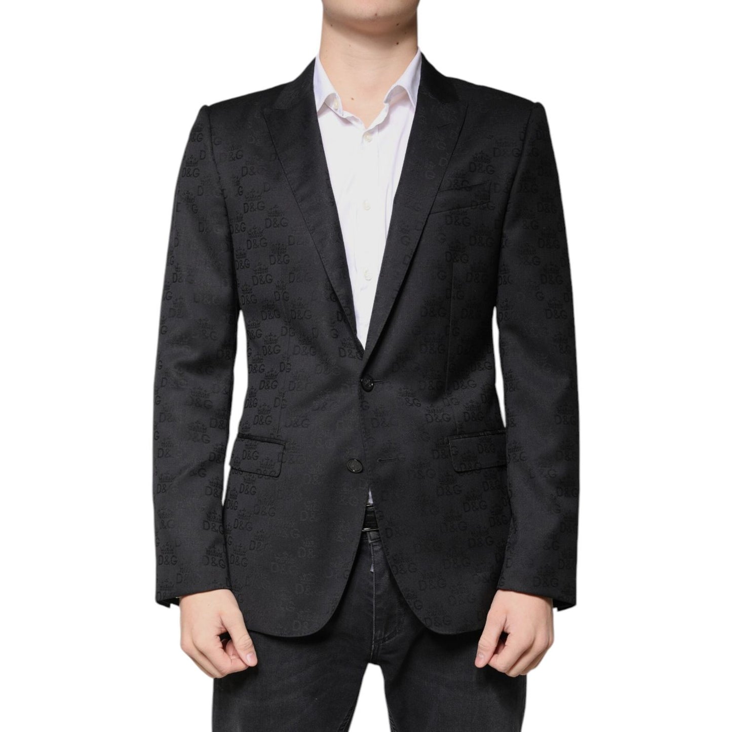 Dolce & Gabbana Black Wool Single Breasted Formal Blazer Dolce & Gabbana Dark Slate Gray