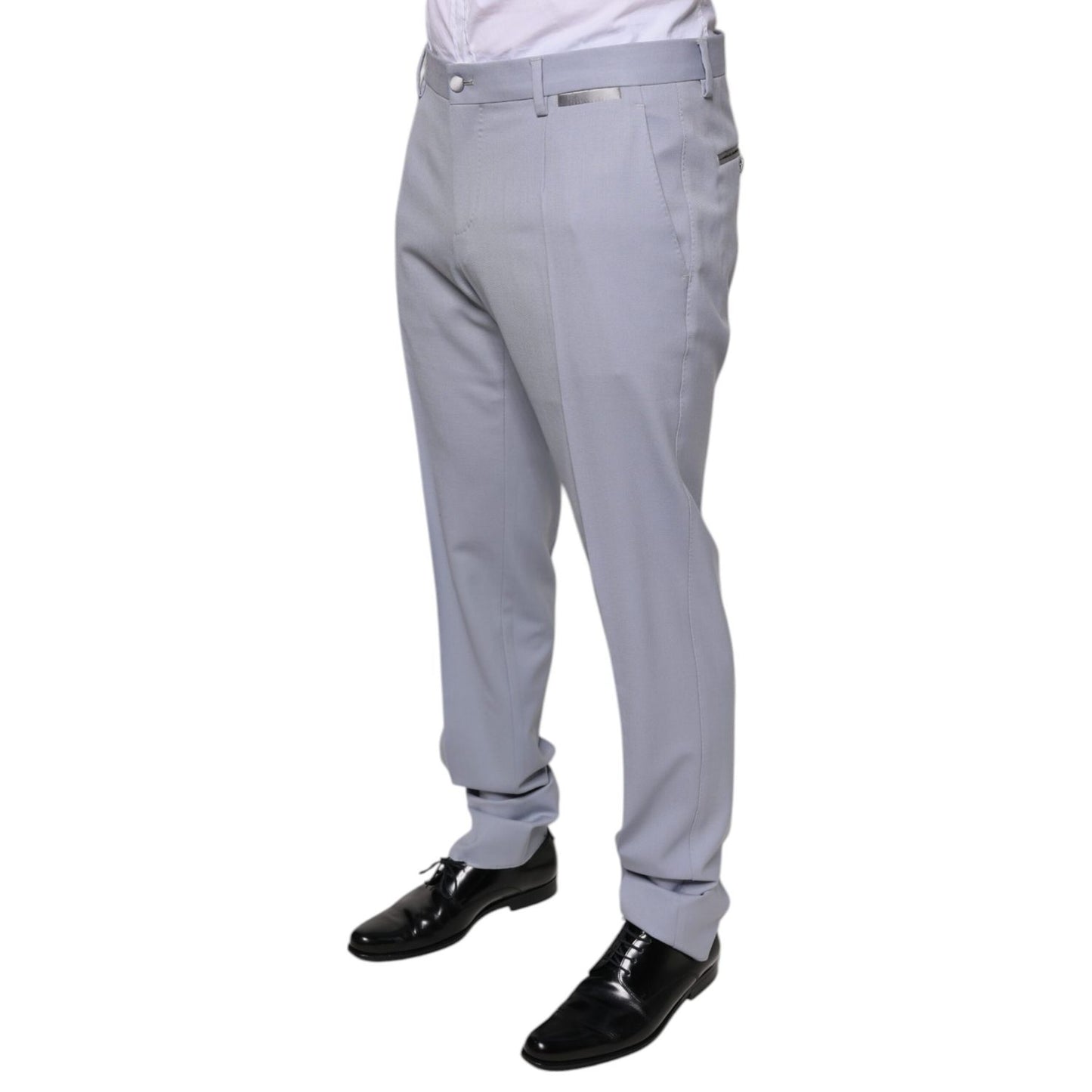 Dolce & Gabbana Light Gray Wool Formal Dress Pants