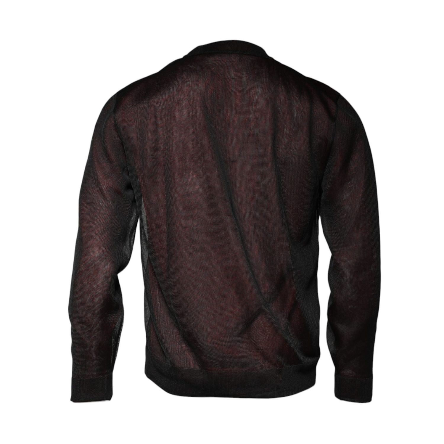 Dolce & Gabbana Maroon Polyester Crew Neck Pullover Sweater