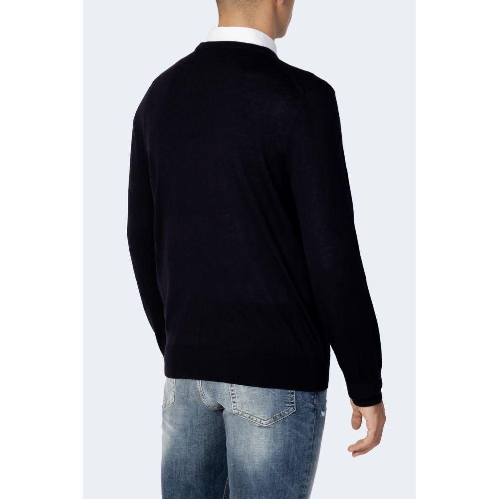 Armani Exchange Blue Wool T-Shirt Armani Exchange