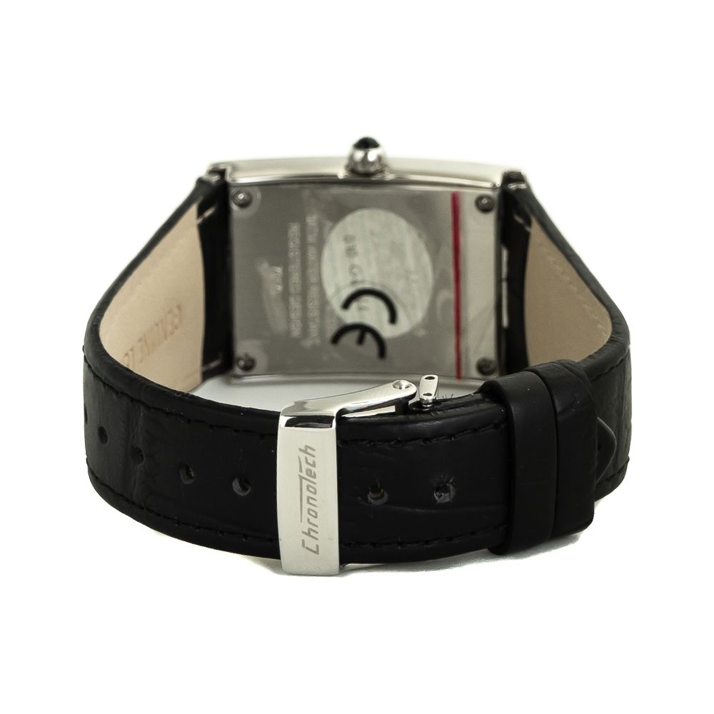 Chronotech Black Leather Dress Watch Chronotech