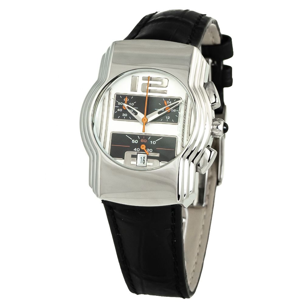 Chronotech Black Leather Dress Watch Chronotech