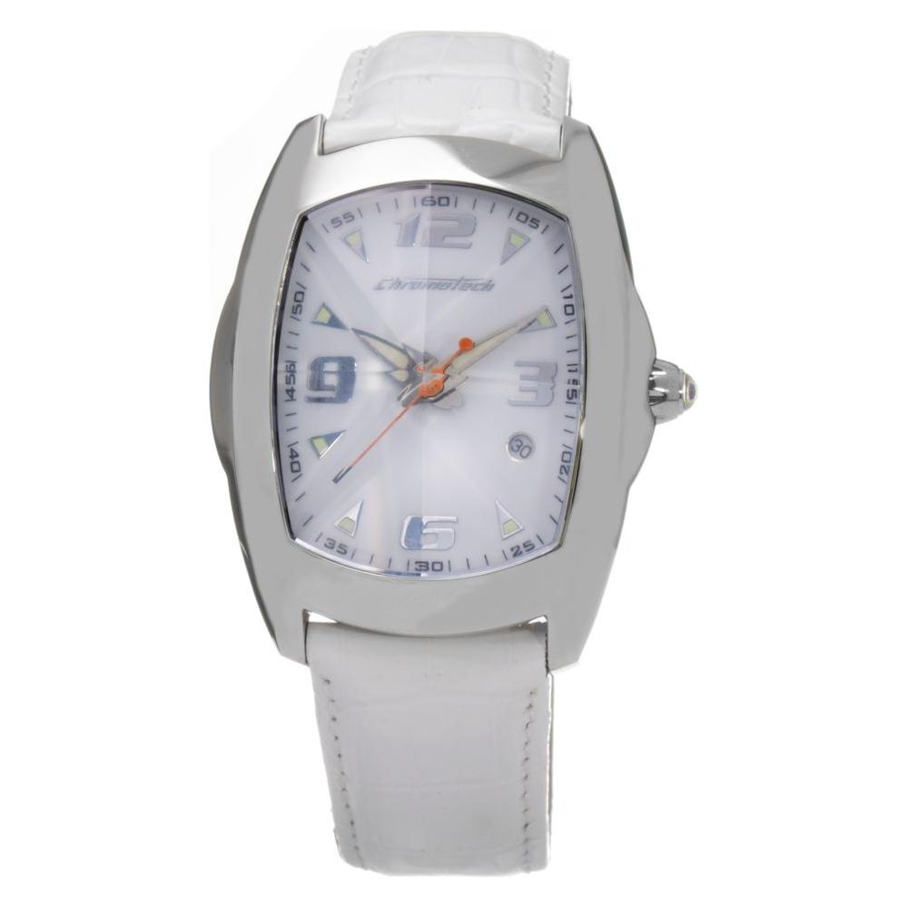Chronotech White Leather Watch Chronotech Gray