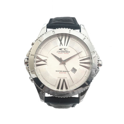 Chronotech Black Leather Dress Watch Chronotech