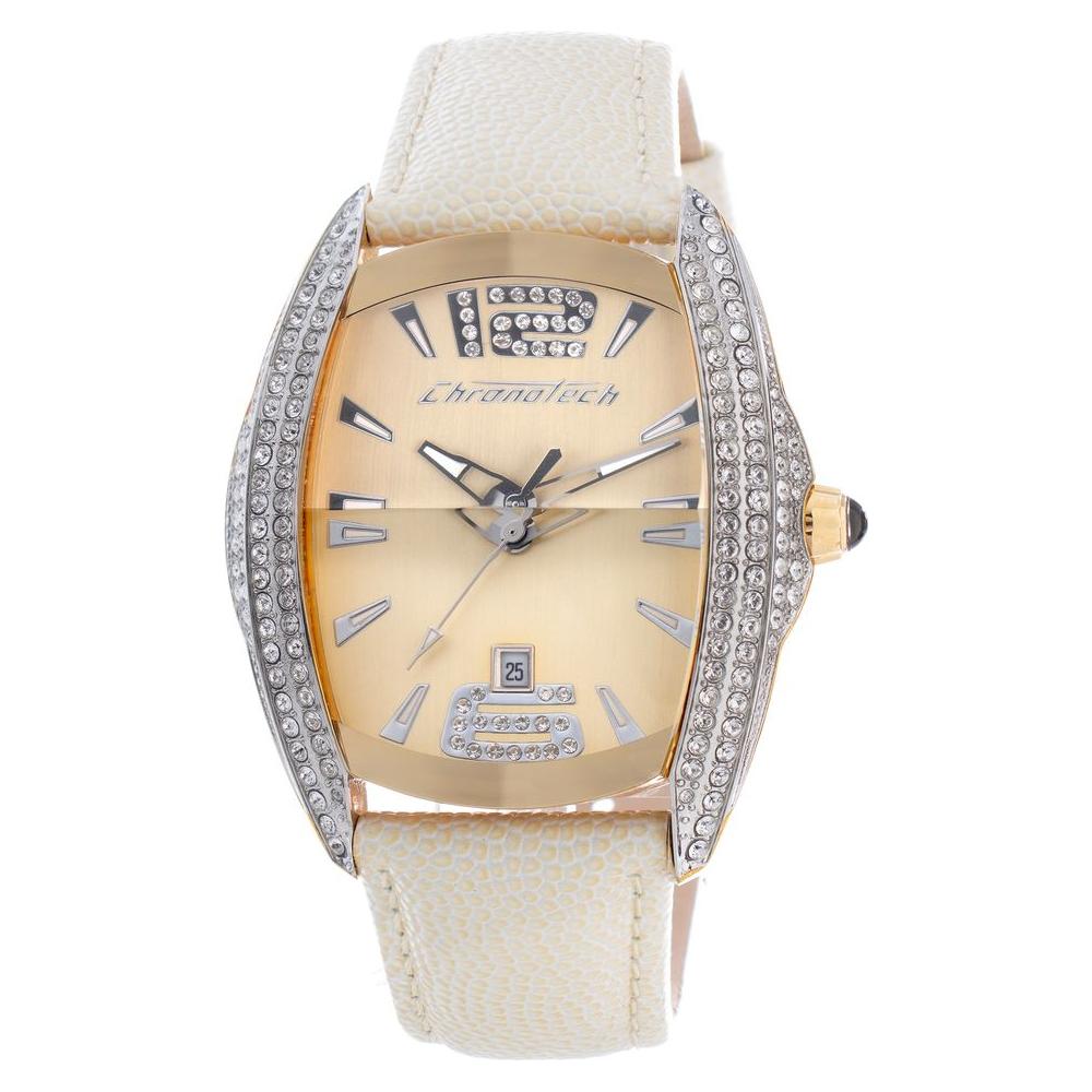 Chronotech Beige Leather Watch Chronotech Gray