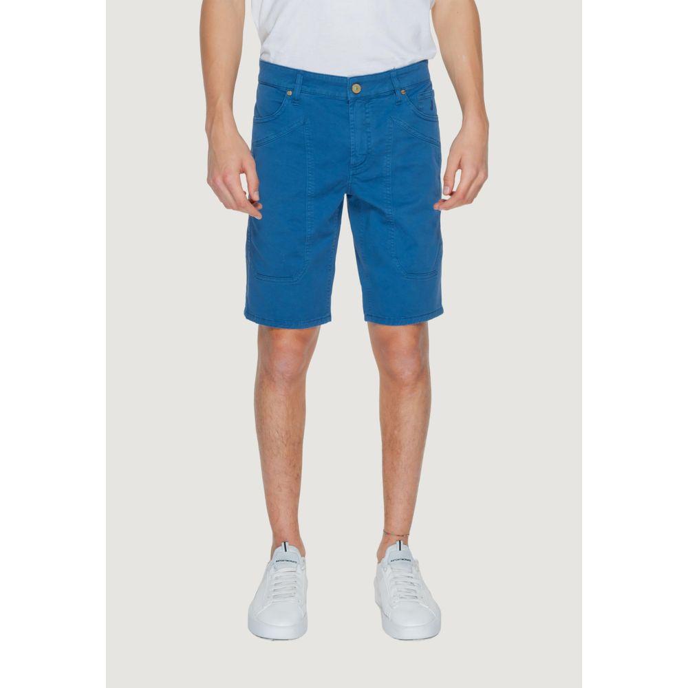 Jeckerson Blue Cotton Short Jeckerson Light Gray