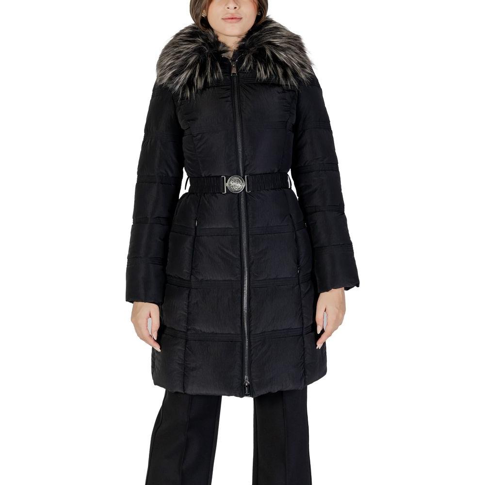 Guess Black Polyester Jackets & Coat Guess Black