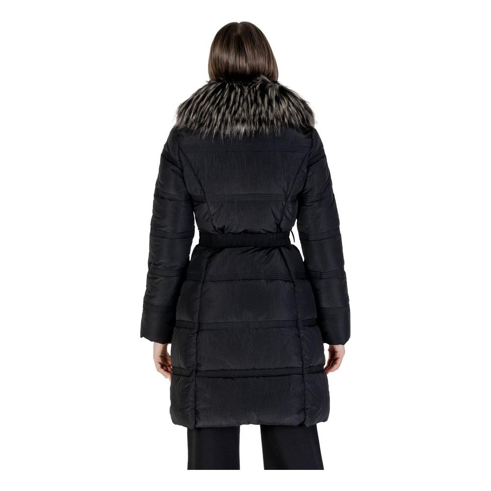 Guess Black Polyester Jackets & Coat Guess Black
