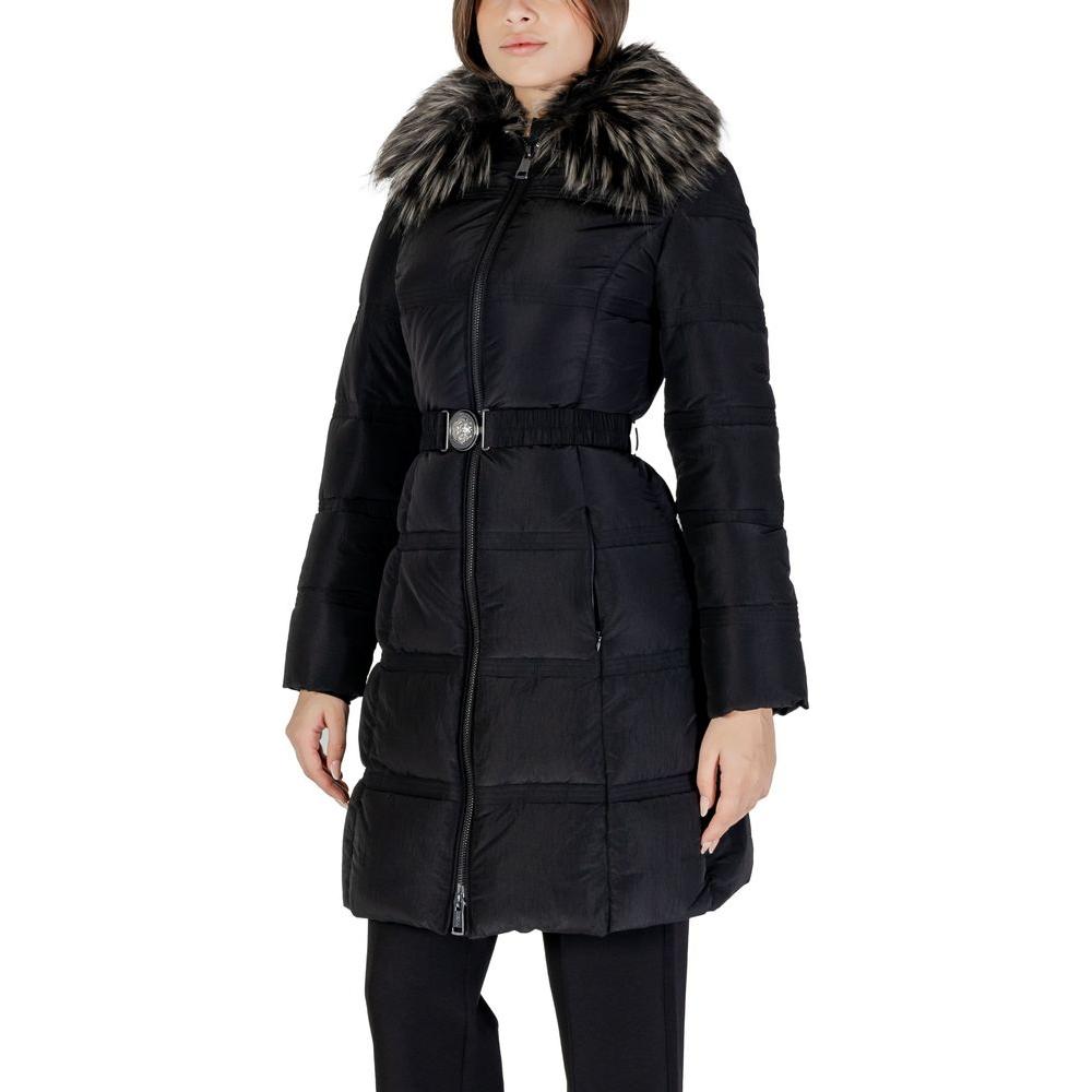 Guess Black Polyester Jackets & Coat Guess Black