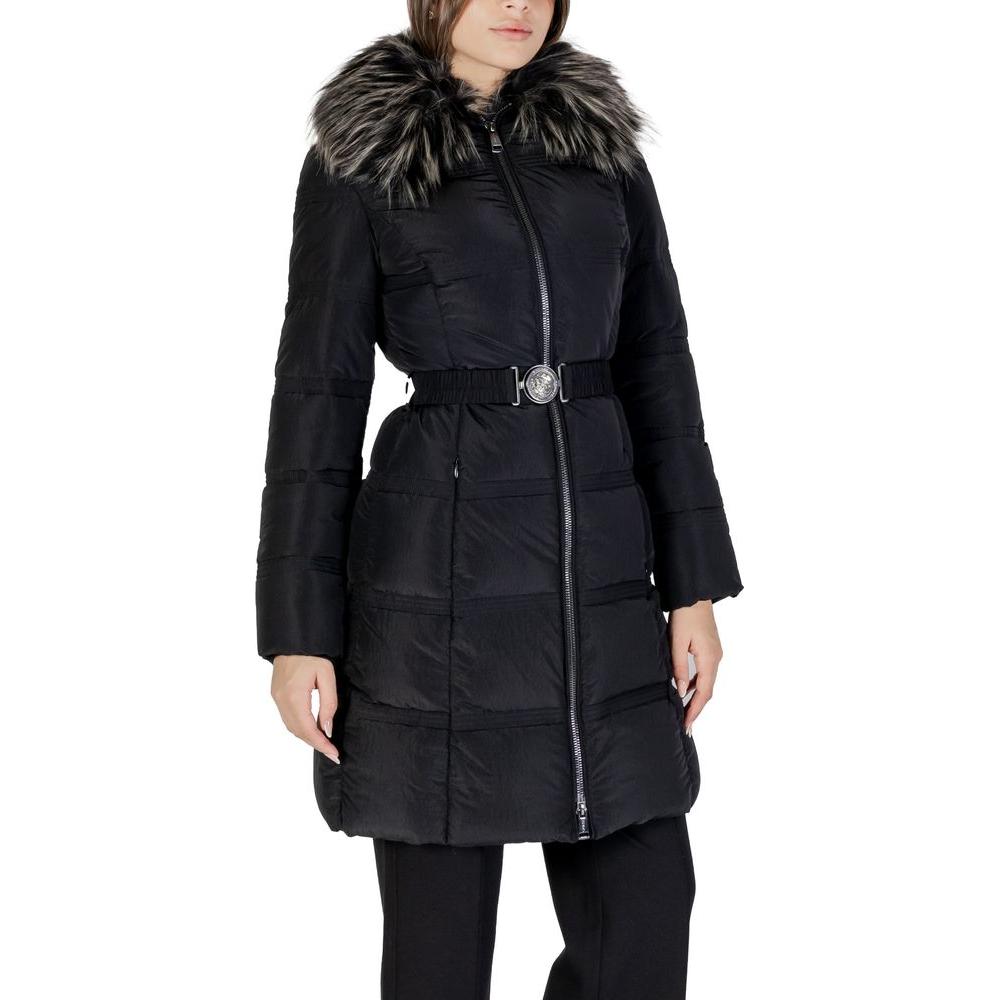 Guess Black Polyester Jackets & Coat Guess Black