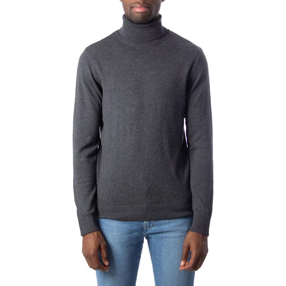 Jack Jones Gray Cotton Sweater Jack Jones Dark Slate Gray