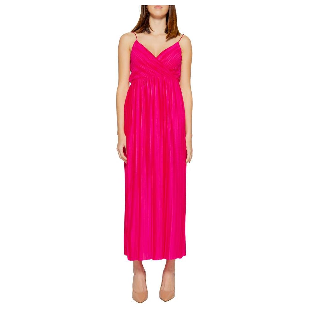 Only Multicolor Polyester Dress Only Medium Violet Red
