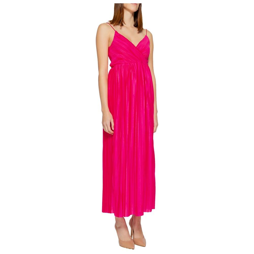 Only Multicolor Polyester Dress Only Medium Violet Red