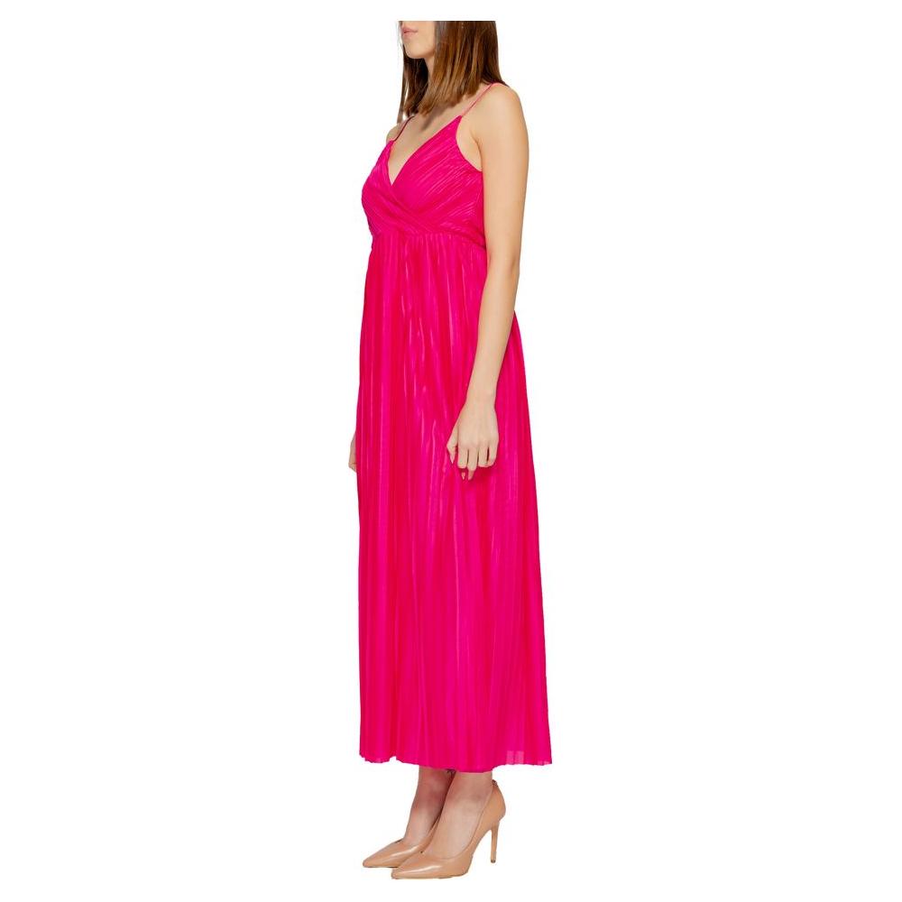 Only Multicolor Polyester Dress Only Medium Violet Red