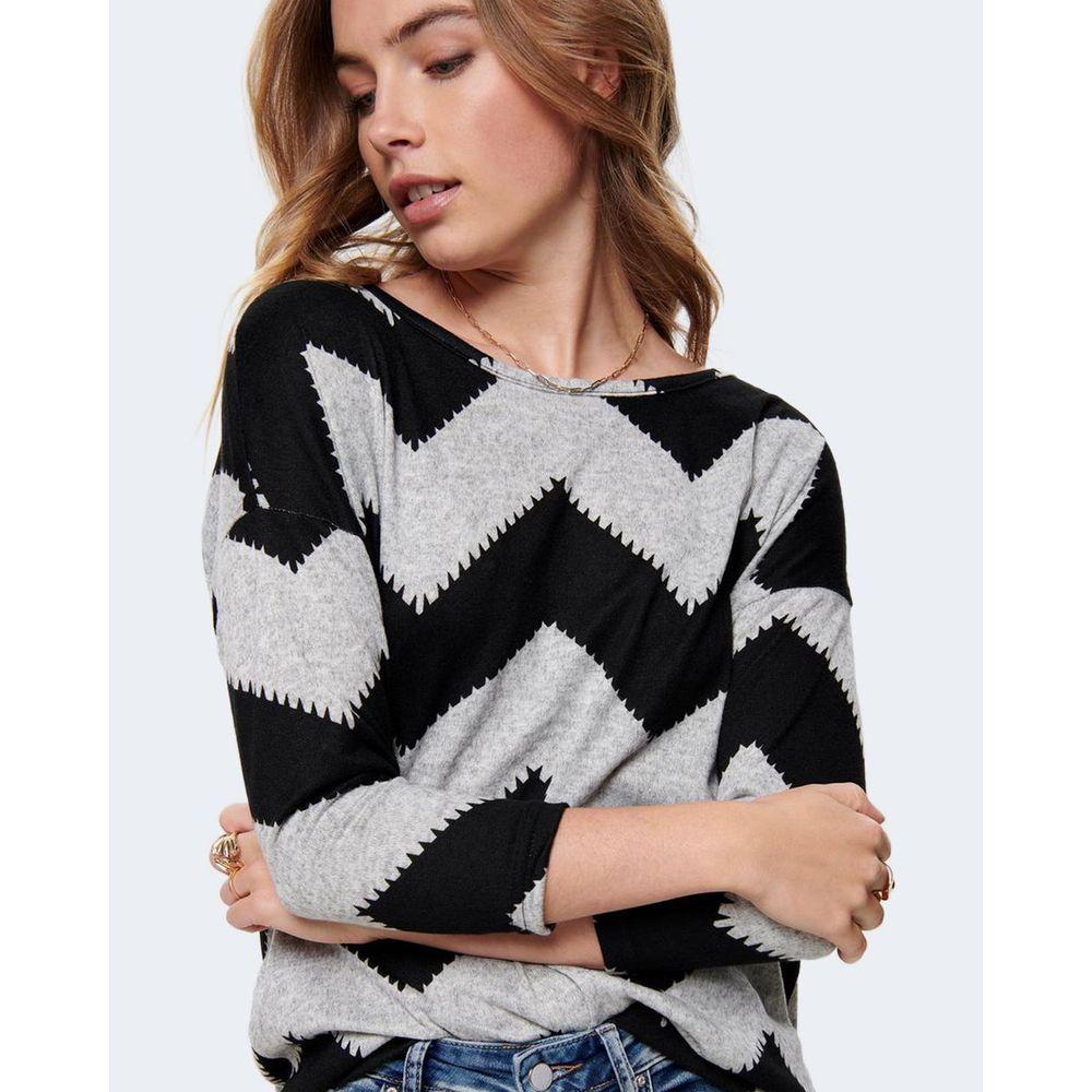 Only Gray Polyester Tops & T-Shirt Only Black