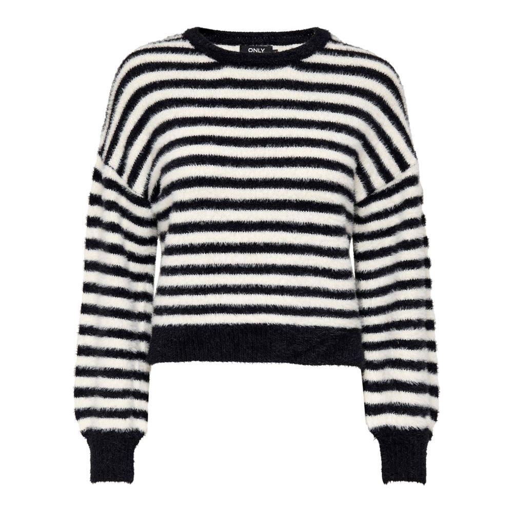 Only Black And White Acrylic Tops & T-Shirt Only Light Gray