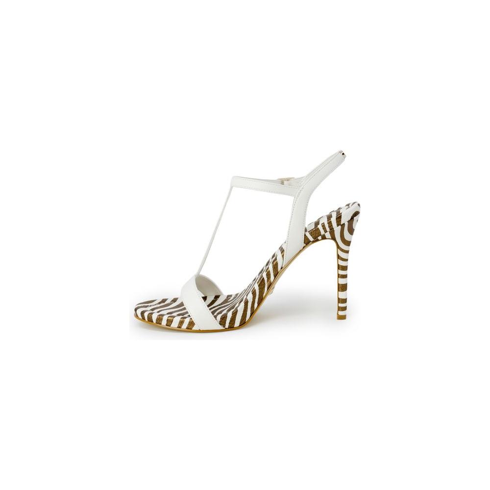 Guess White Leather Sandal Guess Light Gray