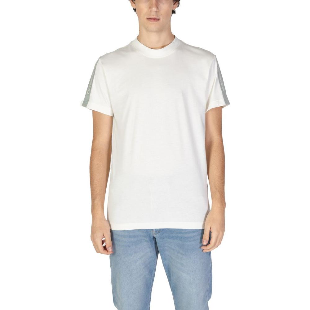 Calvin Klein Jeans Beige Cotton T-Shirt Calvin Klein Jeans Light Gray