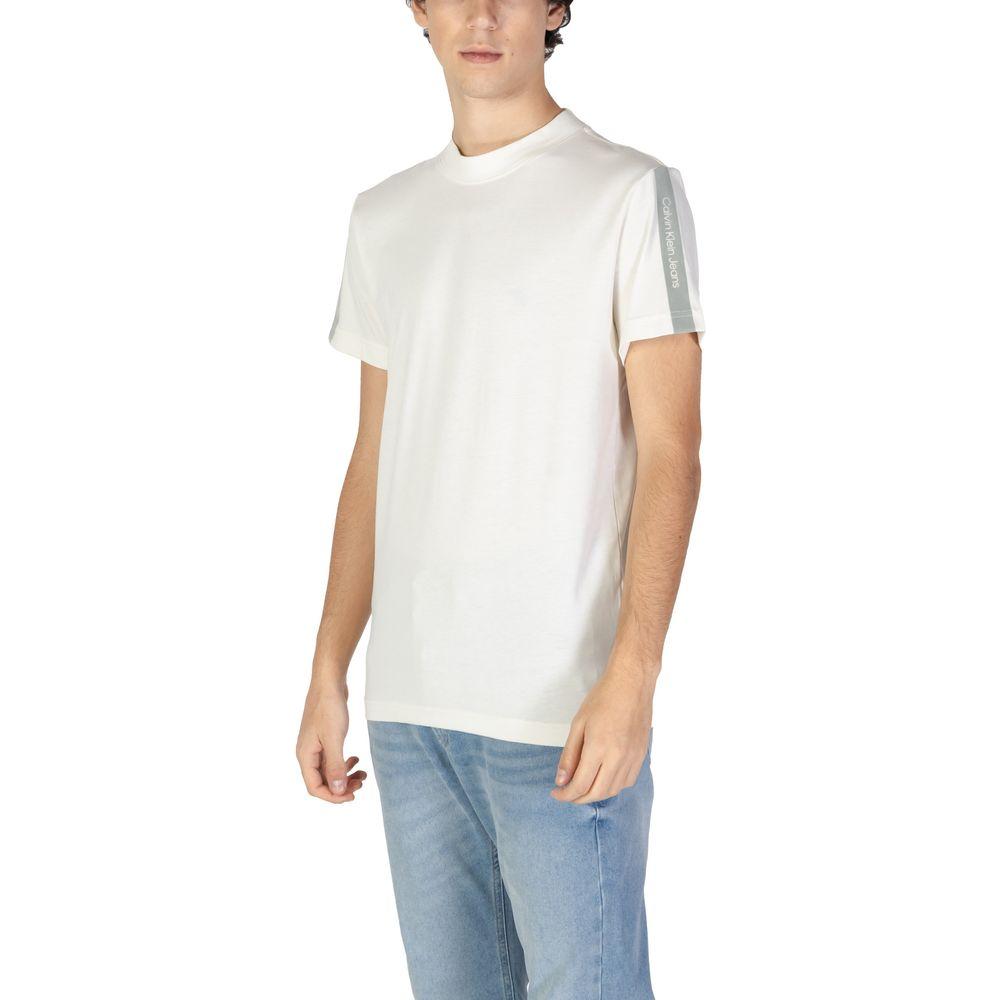 Calvin Klein Jeans Beige Cotton T-Shirt Calvin Klein Jeans Light Gray