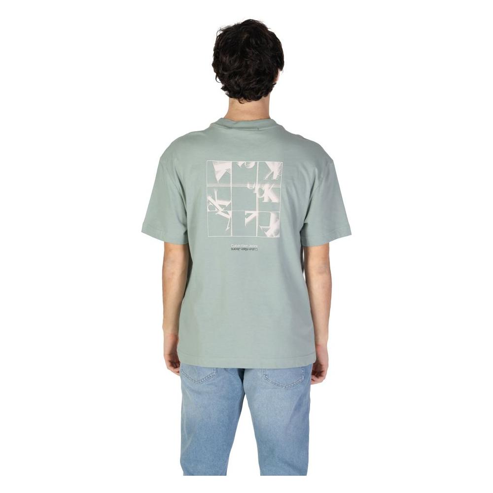 Calvin Klein Jeans Green Cotton T-Shirt Calvin Klein Jeans Dark Gray