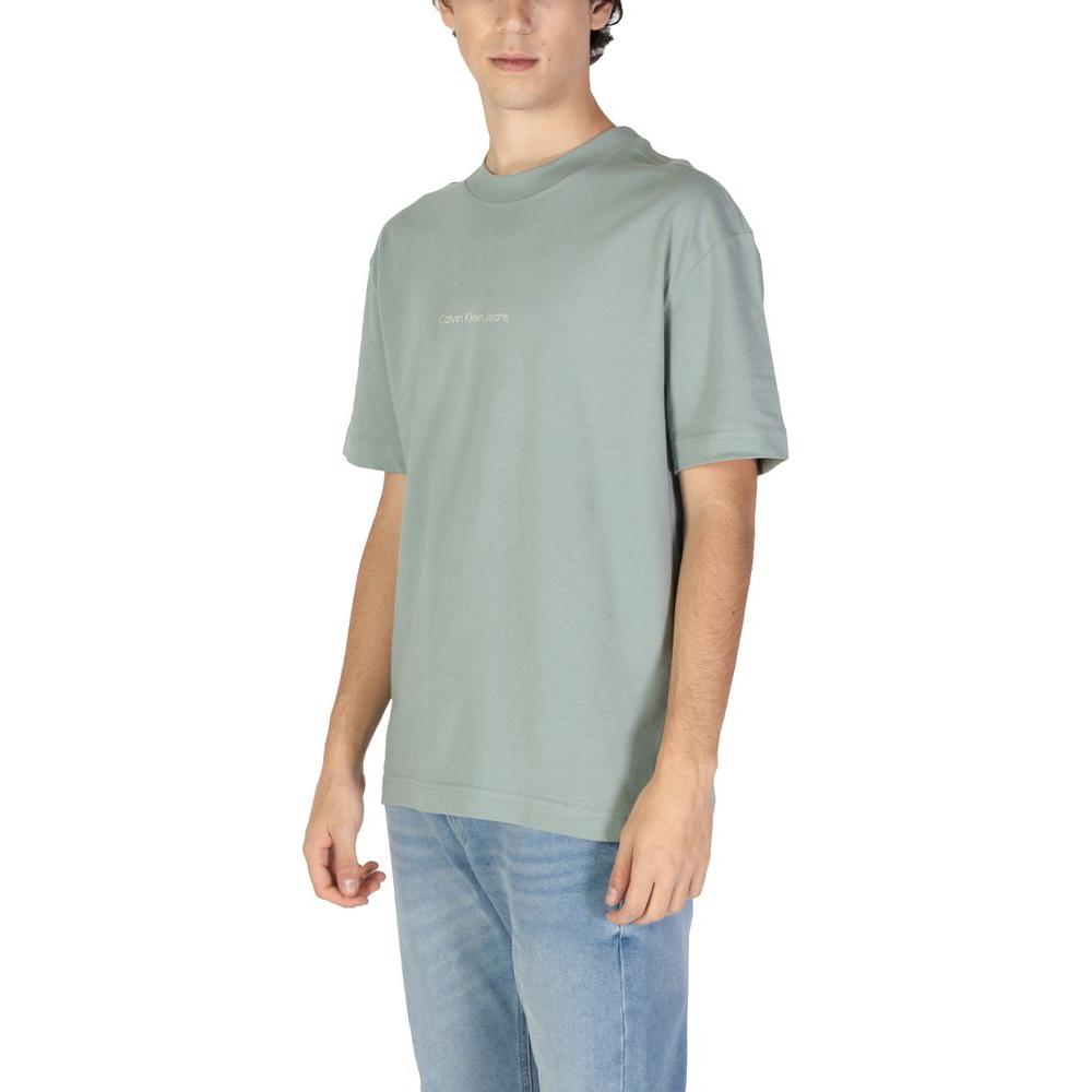 Calvin Klein Jeans Green Cotton T-Shirt Calvin Klein Jeans Dark Gray