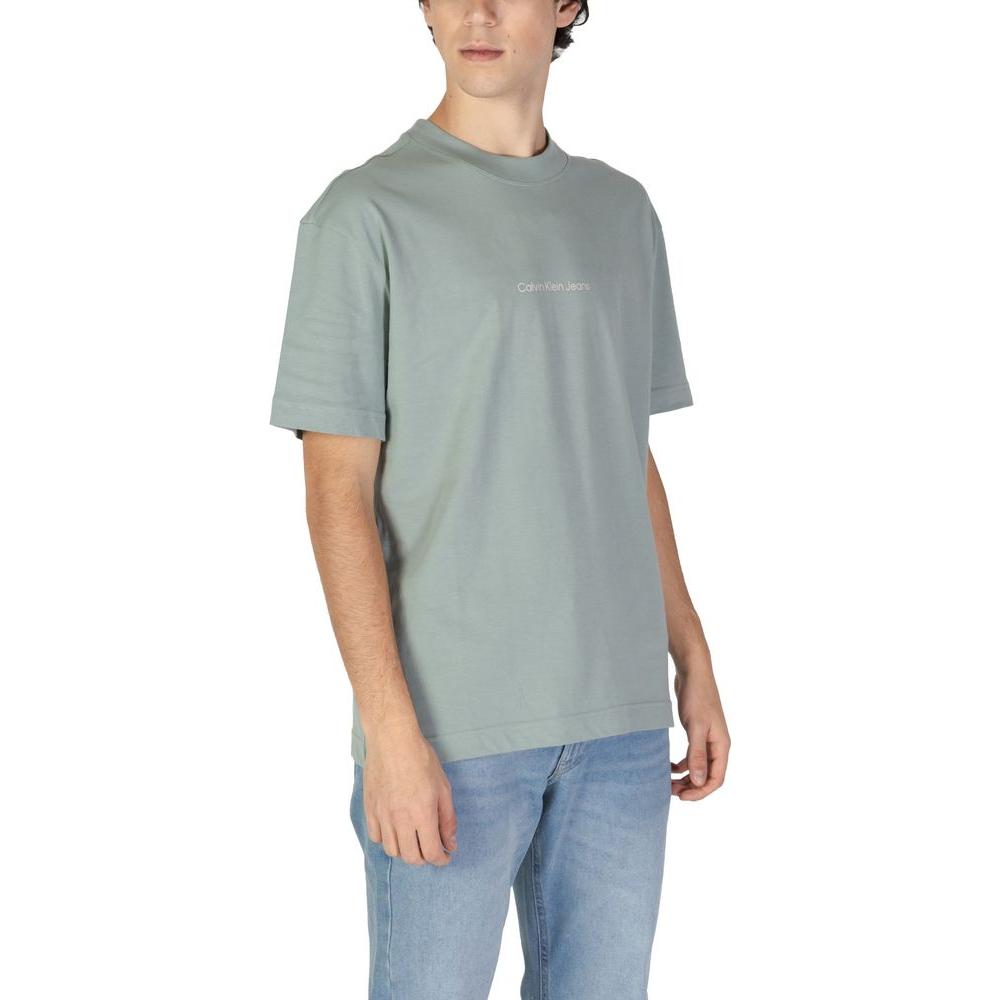 Calvin Klein Jeans Green Cotton T-Shirt Calvin Klein Jeans Dark Gray