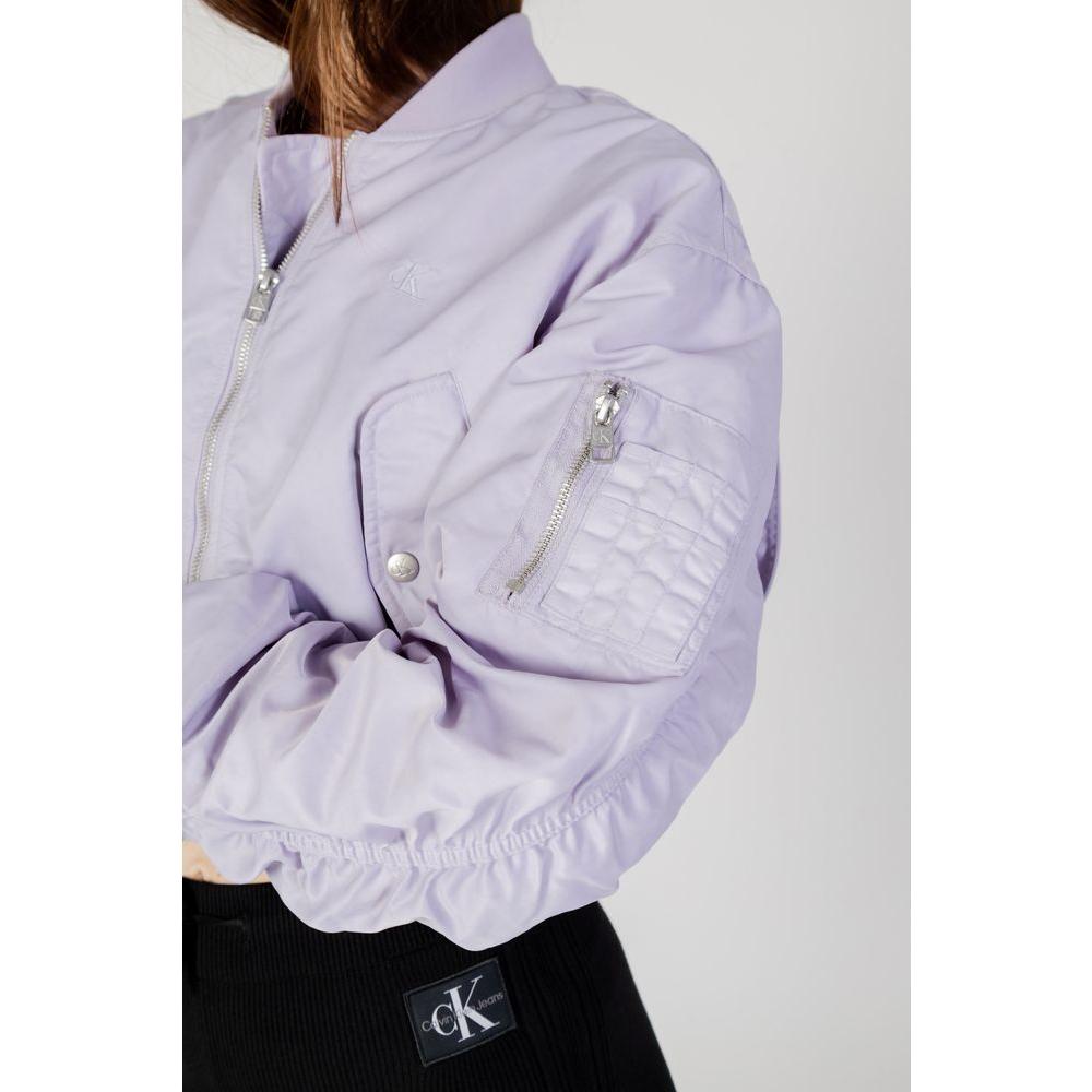 Calvin Klein Jeans Purple Polyamide Jackets & Coat Calvin Klein Jeans