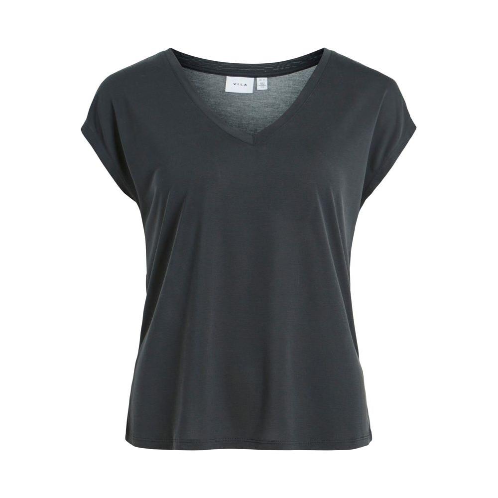 Vila Clothes Black Tencel Tops & T-Shirt Vila Clothes Dark Slate Gray