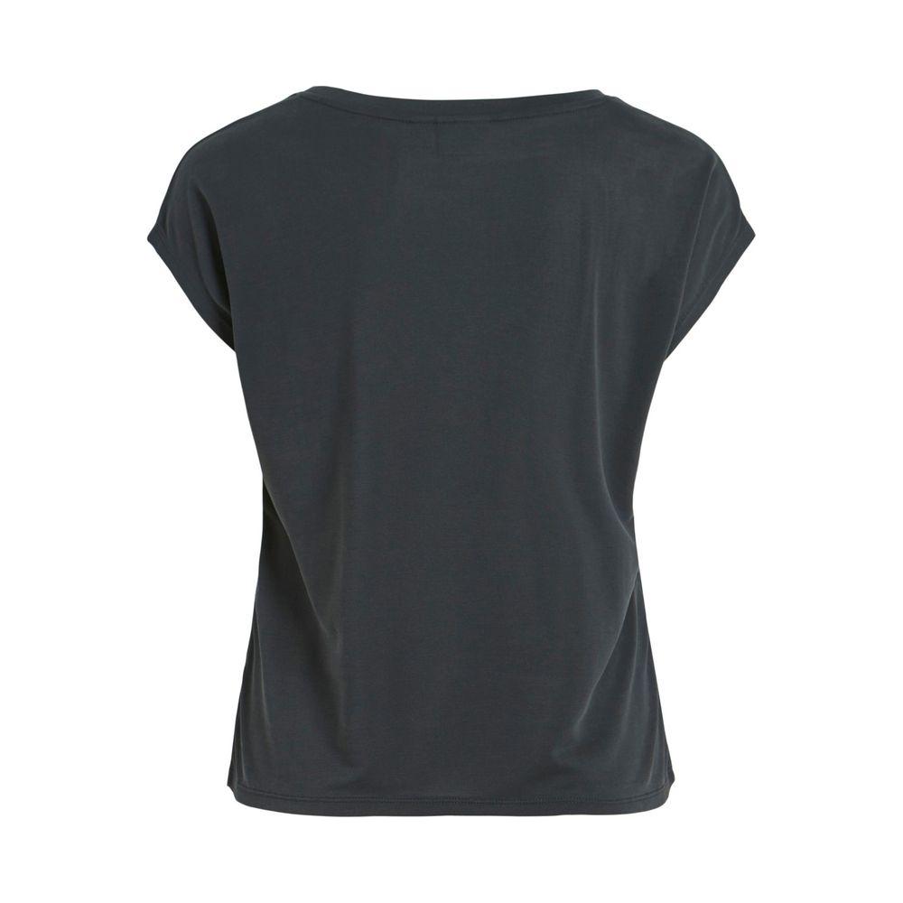 Vila Clothes Black Tencel Tops & T-Shirt Vila Clothes Dark Slate Gray