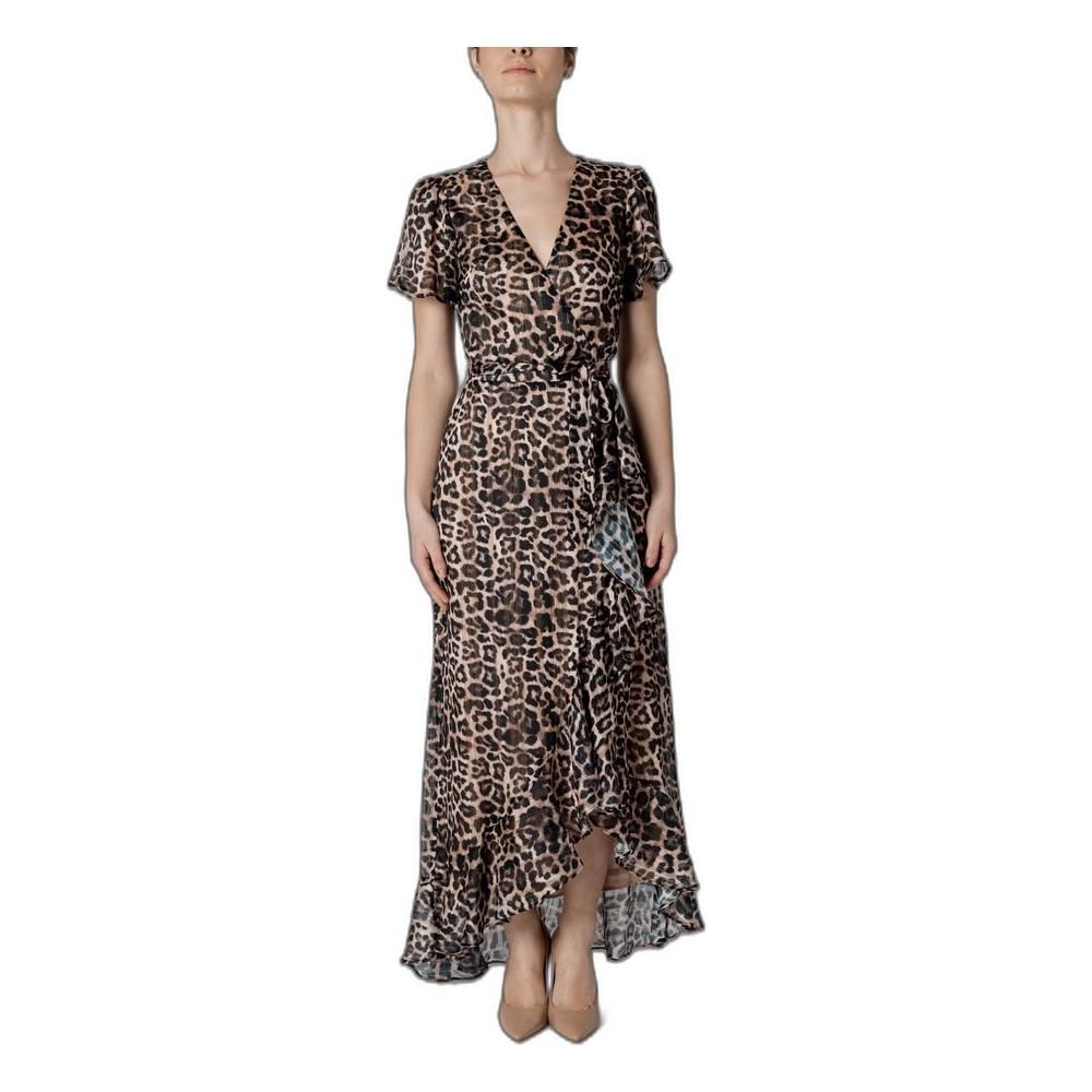 Guess Brown Polyester Dress Guess Dark Slate Gray