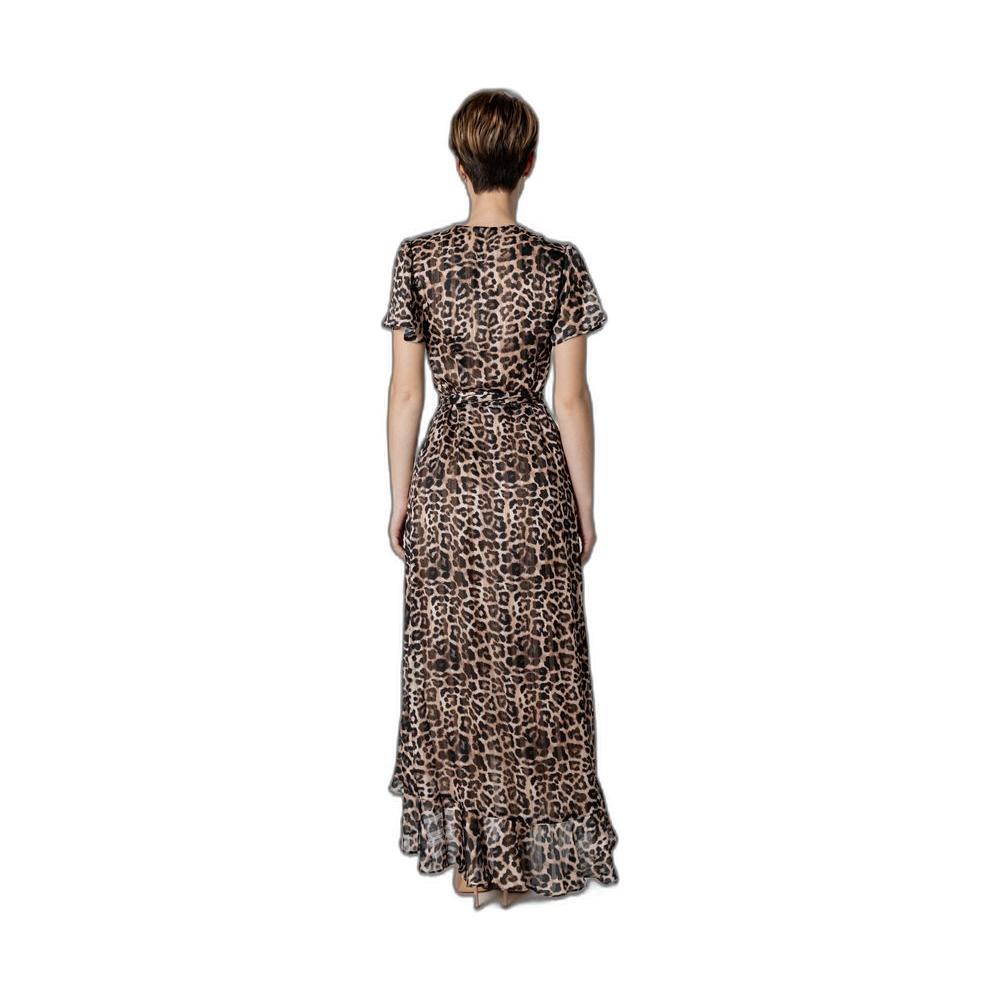 Guess Brown Polyester Dress Guess Dark Slate Gray
