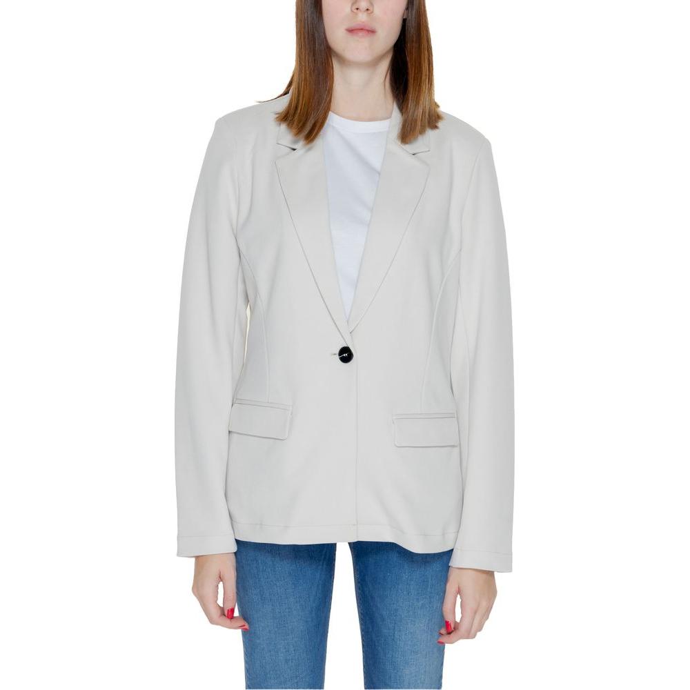 Only Beige Polyester Suits & Blazer Only Light Gray