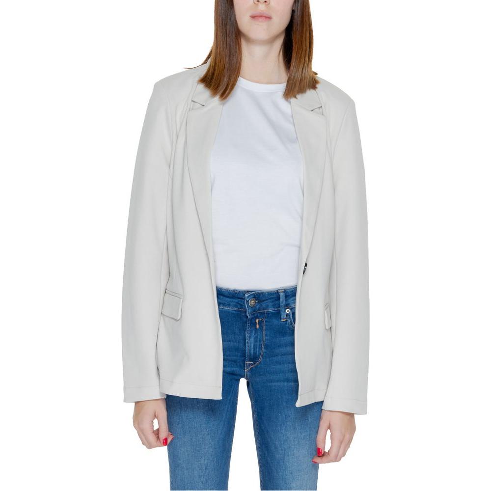 Only Beige Polyester Suits & Blazer Only Light Gray