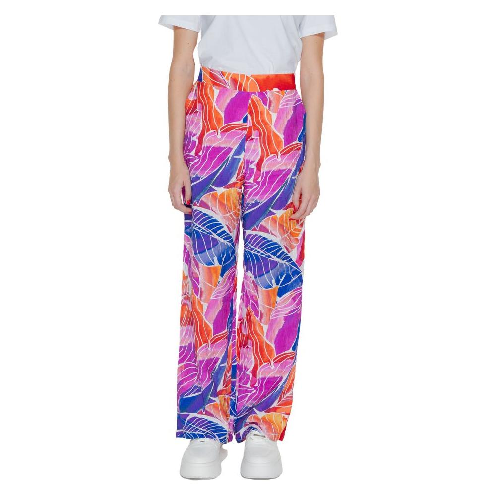 Vila Clothes Multicolor Viscose Jeans & Pant Vila Clothes Gray