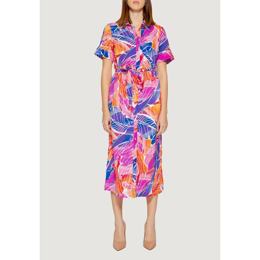 Vila Clothes Multicolor Viscose Dress Vila Clothes Light Gray