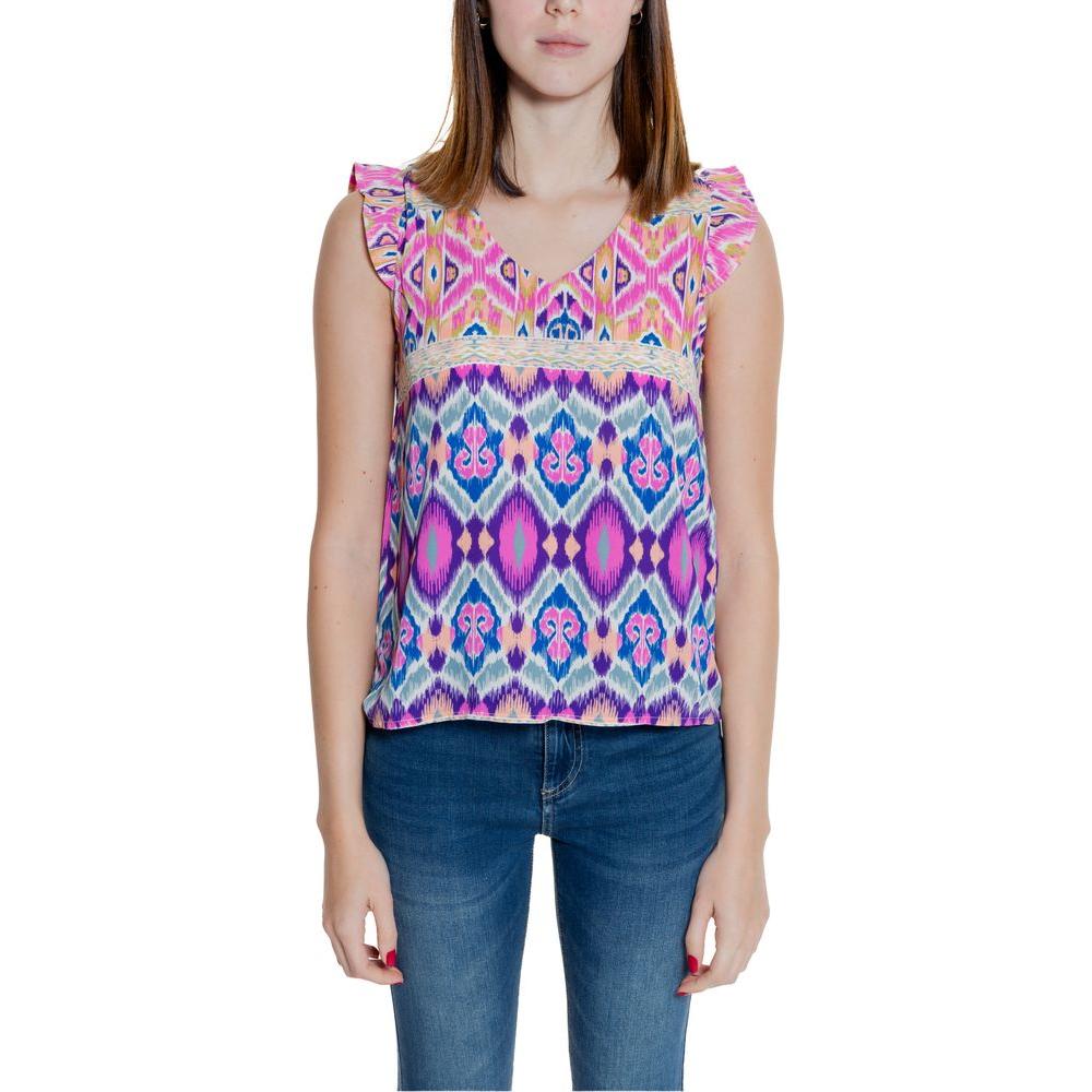 Only Multicolor Recycled Polyester Tops & T-Shirt Only Gray