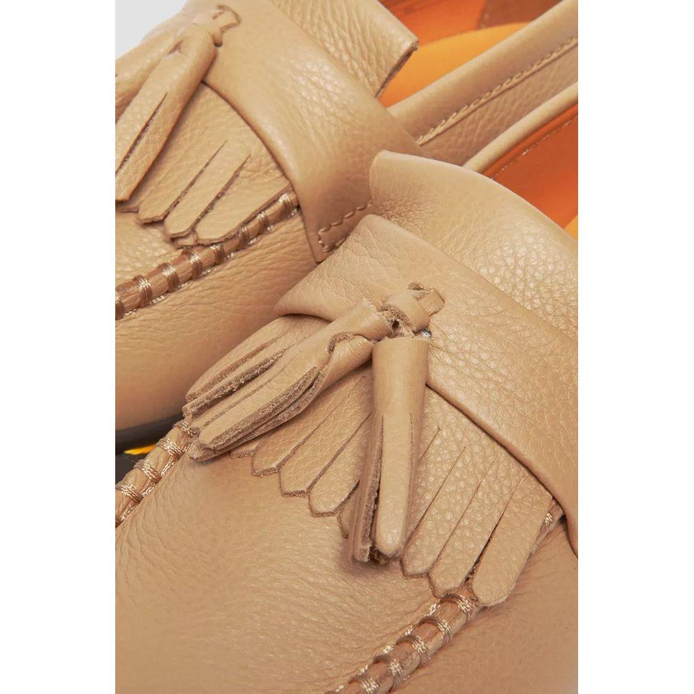 Dr. Martens Beige Leather Flat Shoe Dr. Martens Dark Khaki