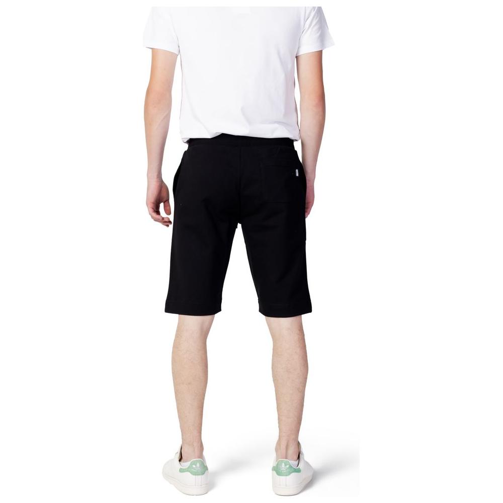 Moschino Black Cotton Short Moschino Light Gray