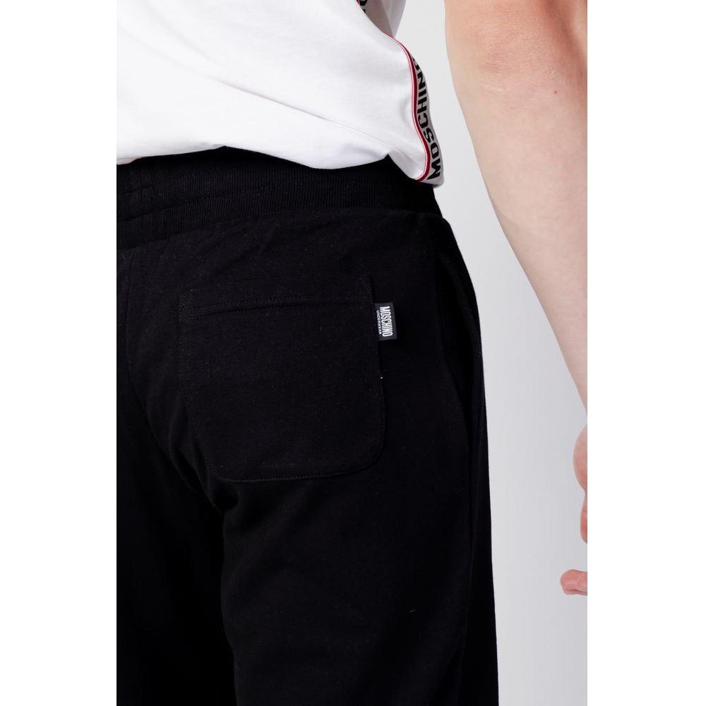Moschino Black Cotton Short Moschino Light Gray