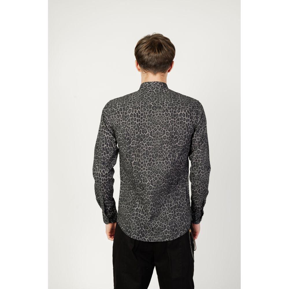 Gianni Lupo Gray Cotton Shirt Gianni Lupo Light Gray