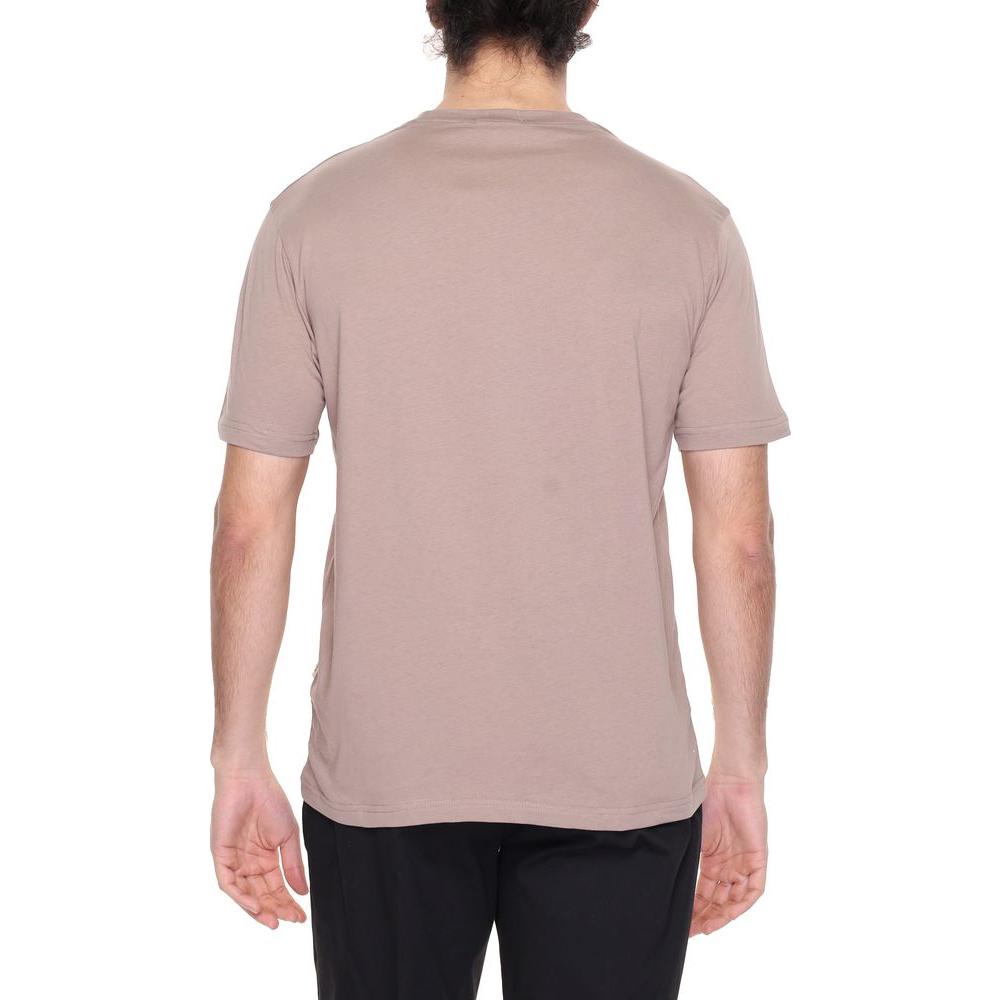 Gianni Lupo Gray Cotton T-Shirt Gianni Lupo Tan