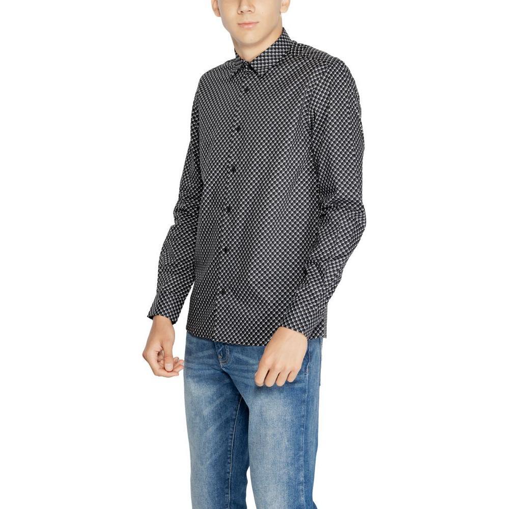 Antony Morato Gray Cotton Pattern Shirt