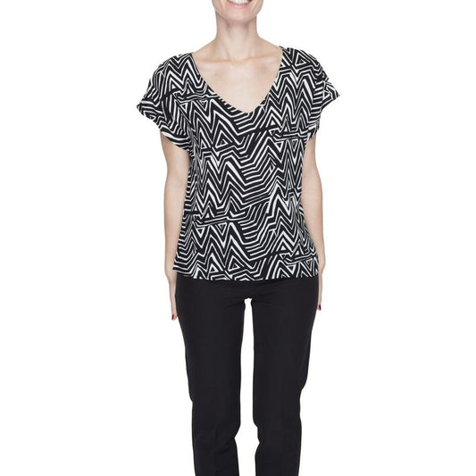 Jacqueline De Yong Black And White Viscose Tops & T-Shirt Jacqueline De Yong