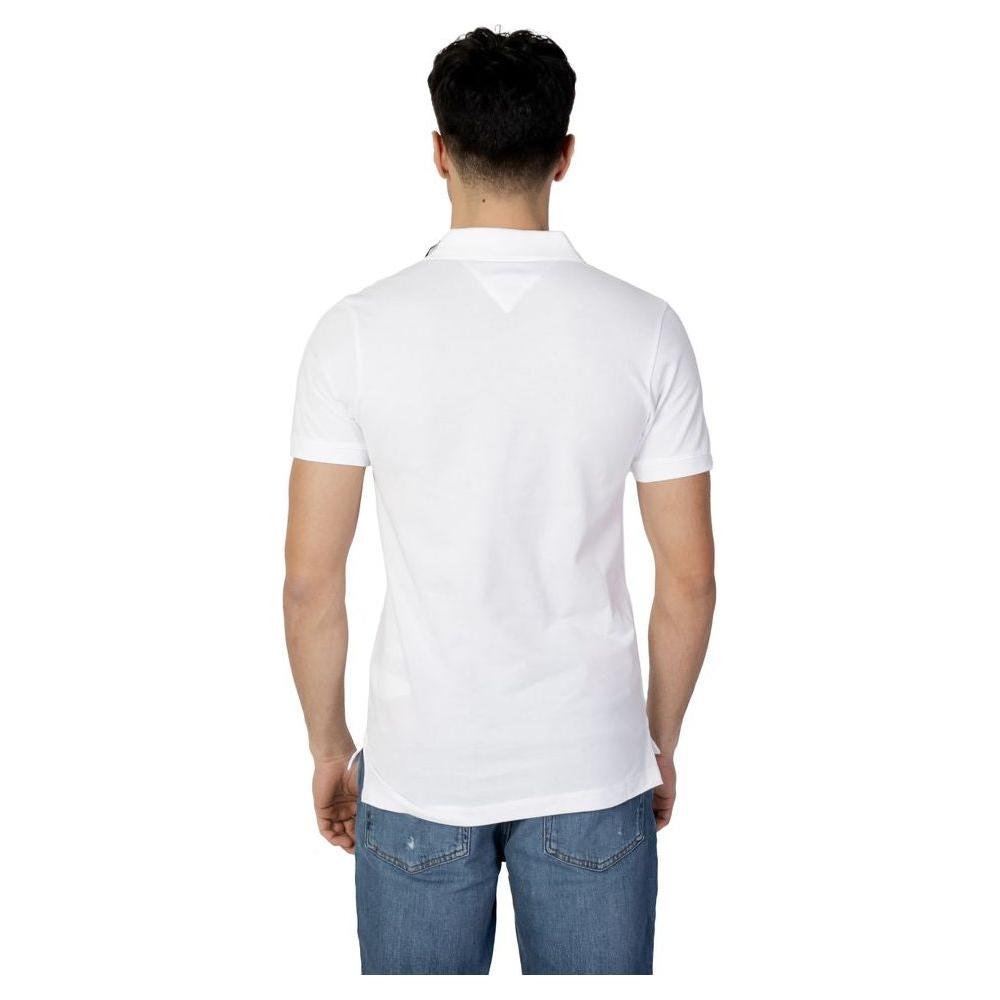 Tommy Hilfiger Jeans White Cotton Polo Shirt Tommy Hilfiger Jeans