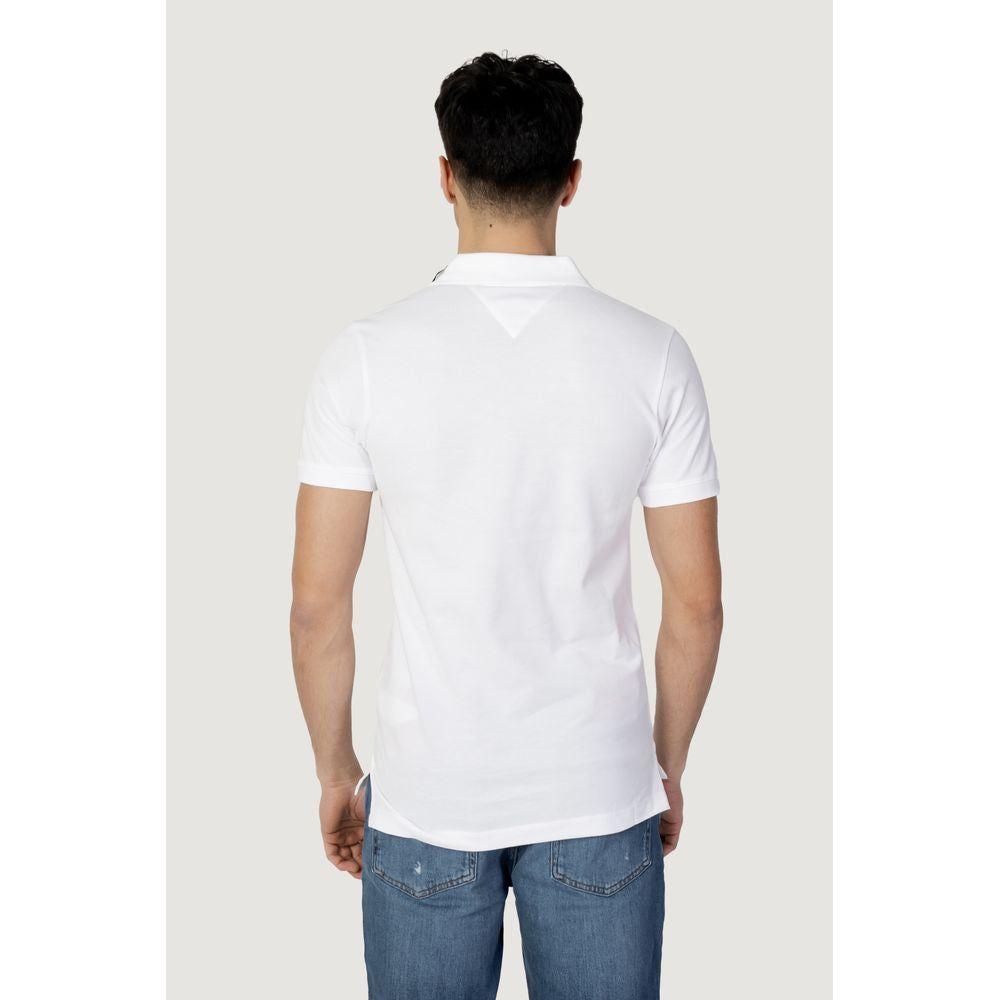 Tommy Hilfiger Jeans White Cotton Polo Shirt Tommy Hilfiger Jeans