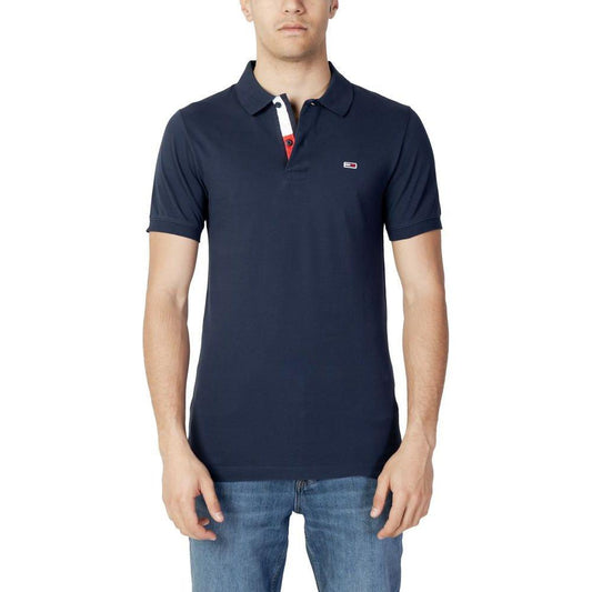 Tommy Hilfiger Jeans Blue Cotton Polo Shirt Tommy Hilfiger Jeans