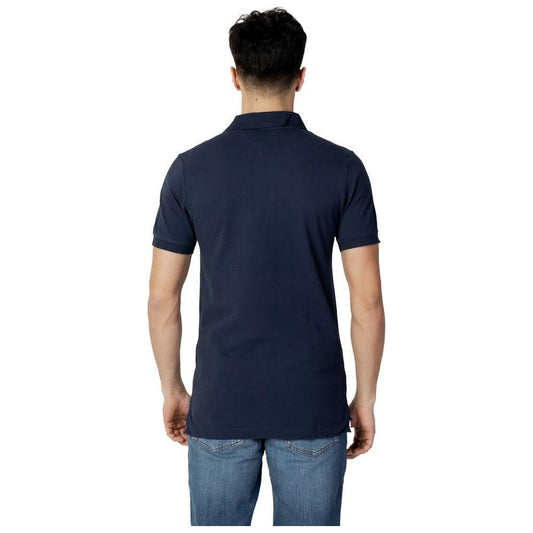 Tommy Hilfiger Jeans Blue Cotton Polo Shirt Tommy Hilfiger Jeans